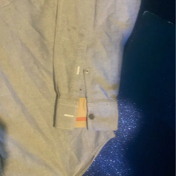 BURBERRY BRIT MEN’s LIGHT GREY-BLUE VINTAGE AUTHENTIC FULL-SLEEVE Shirt RARE LUX - Picture 6 of 16